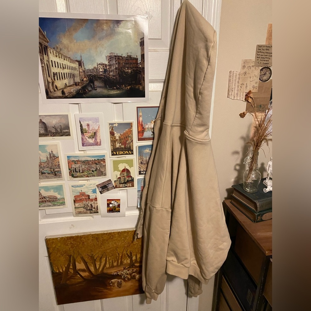 Tan PopFlex Zip-up Cloud Hoodie